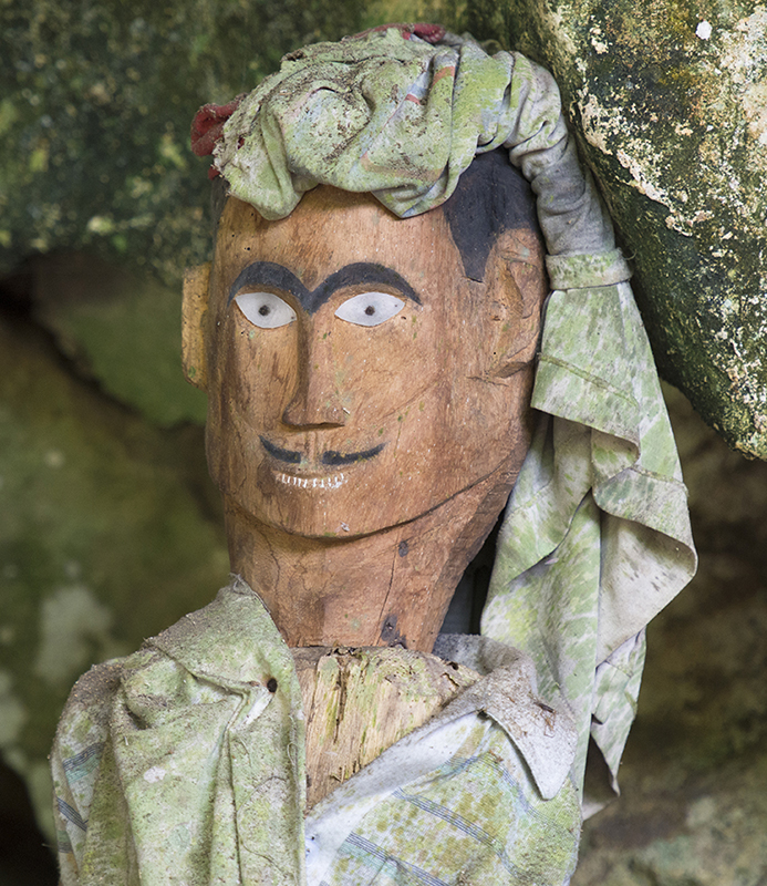 Burial cave called Londa in Tana Toraja, Indonesia, with tau-tau statues and skulls