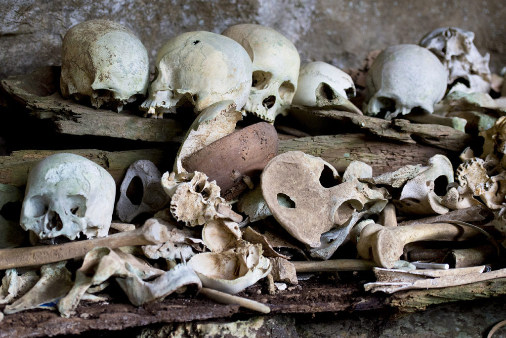 Burial cave called Londa in Tana Toraja, Indonesia, with tau-tau statues and skulls