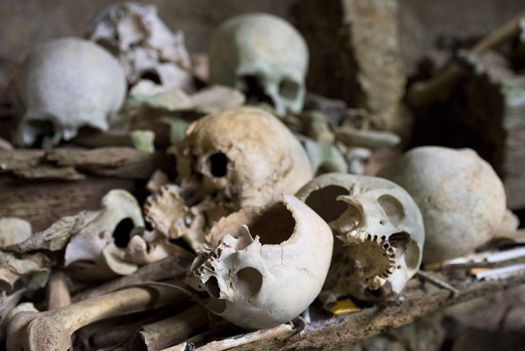 Burial cave called Londa in Tana Toraja, Indonesia, with tau-tau statues and skulls