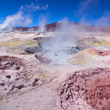 Bolivia’s Sol de Mañana (Morning Sun) is a geothermal field.