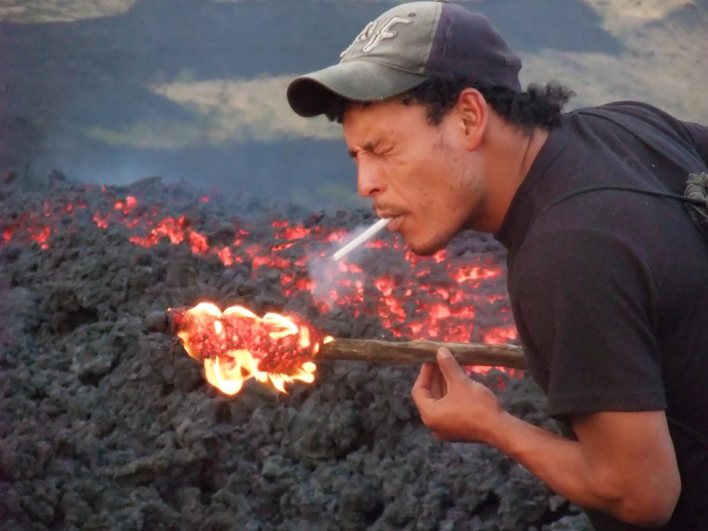 The summit of the Pacaya volcano in Guatemala.