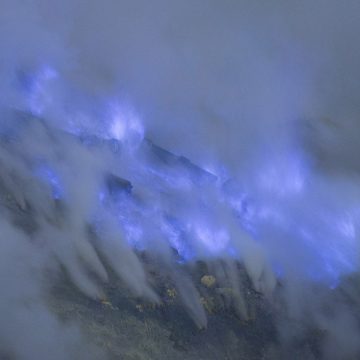 Kawah Ijen volcano crater in Java, Indonesia