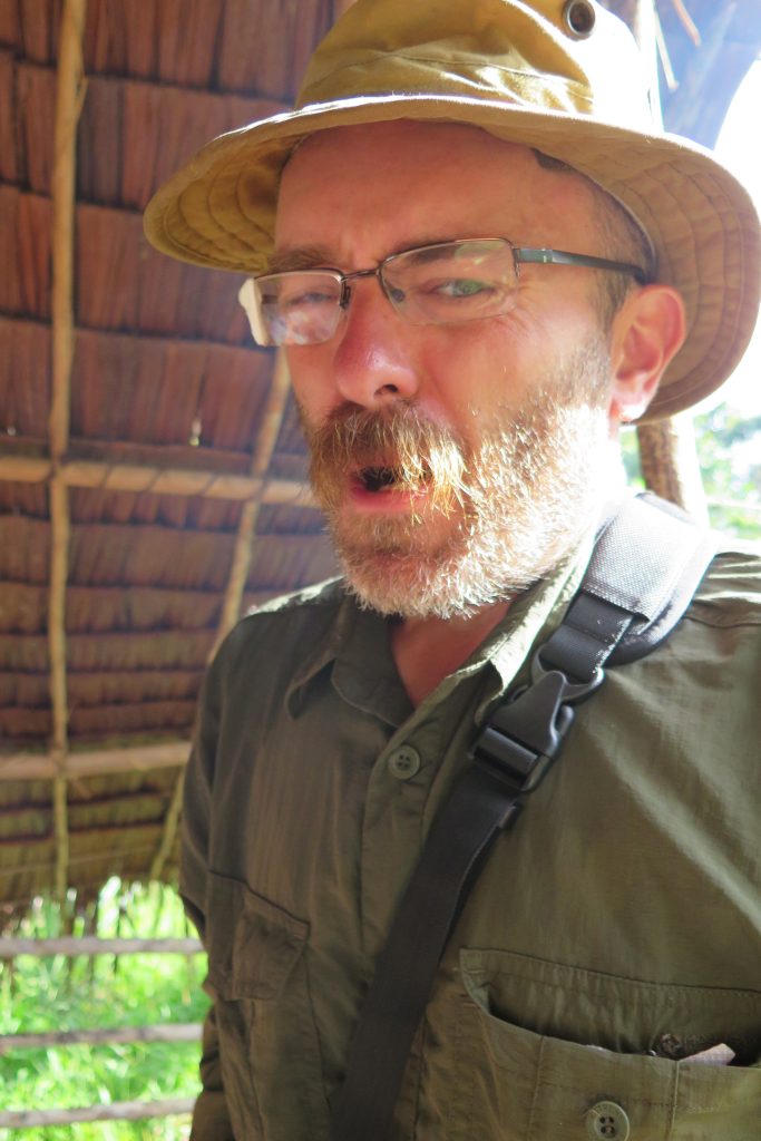 Me eating a live witchetty grub.